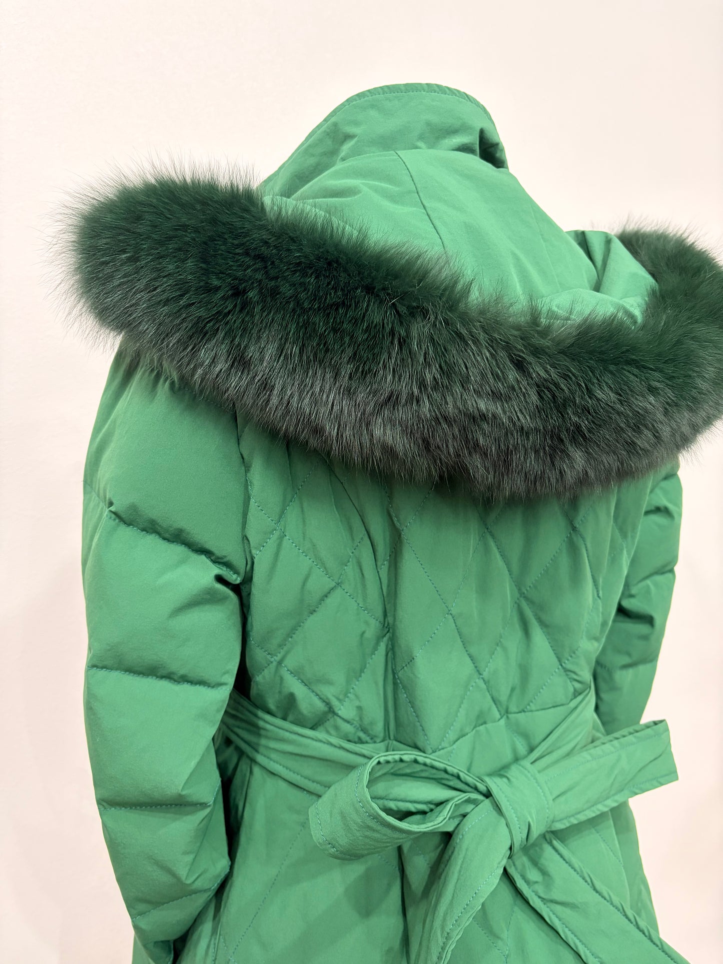 Fur down coat (green)