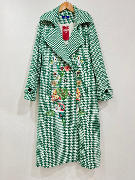 千鳥刺繍コート〈グリーン〉