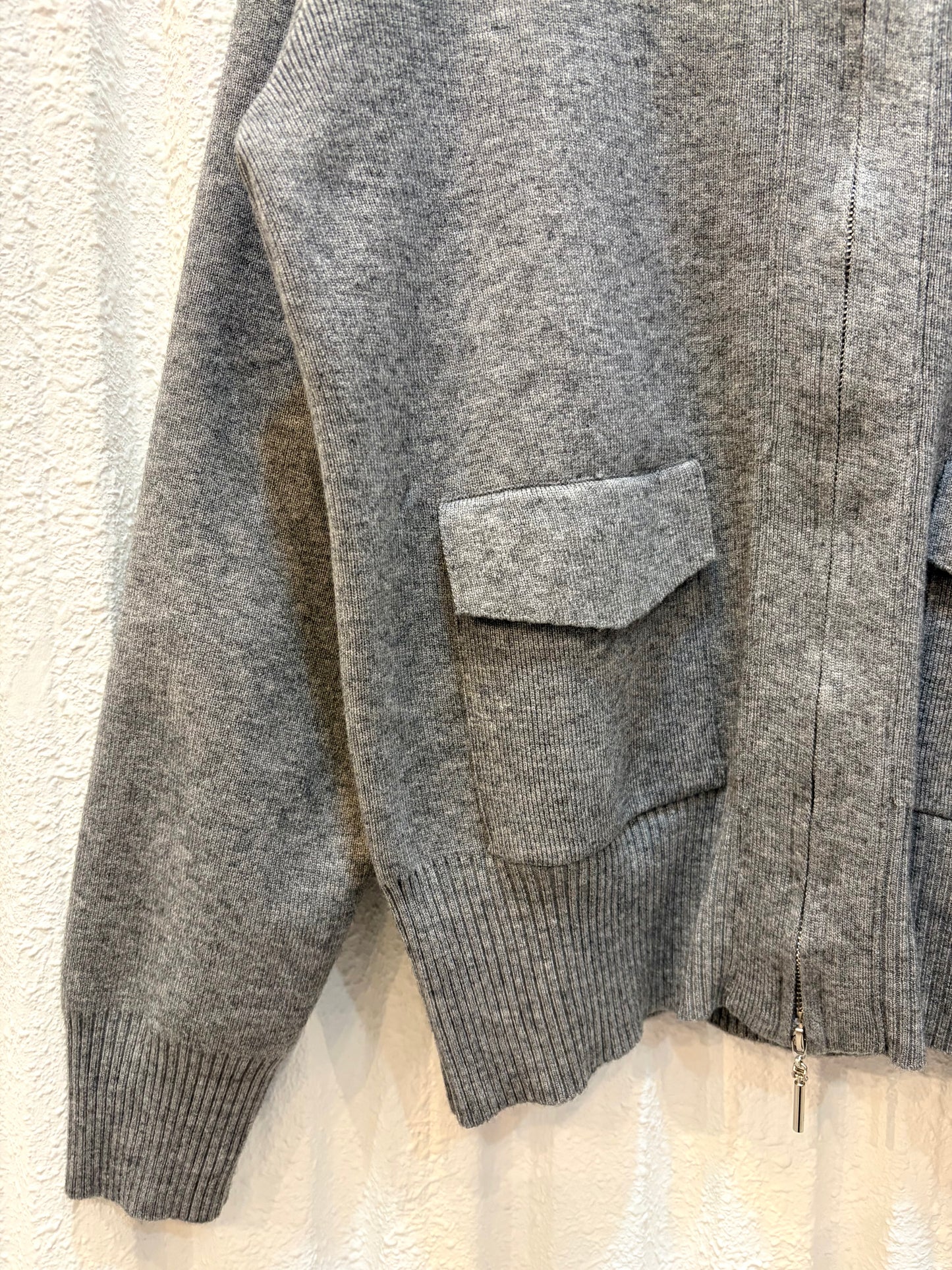 ジップアップニットトップス