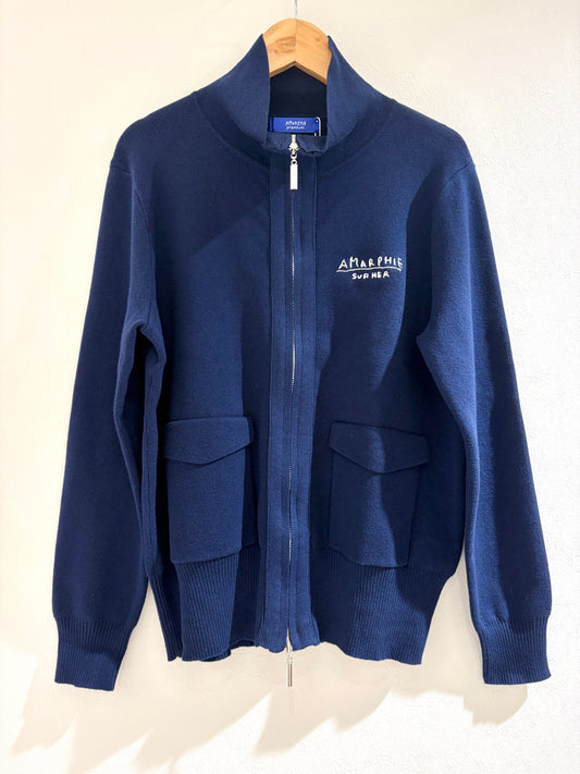 ロゴジップアップカーディガン