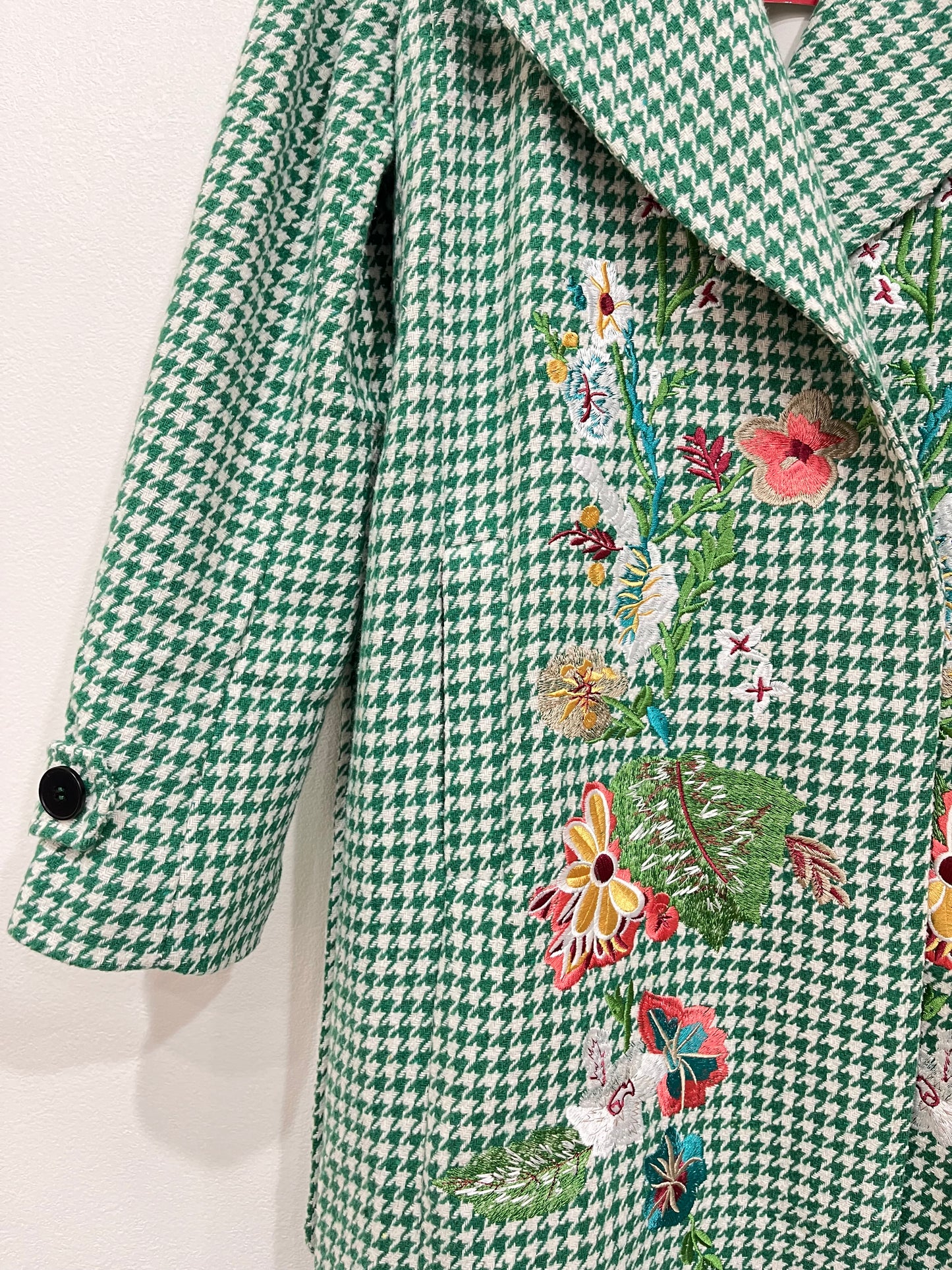 千鳥刺繍コート〈グリーン〉