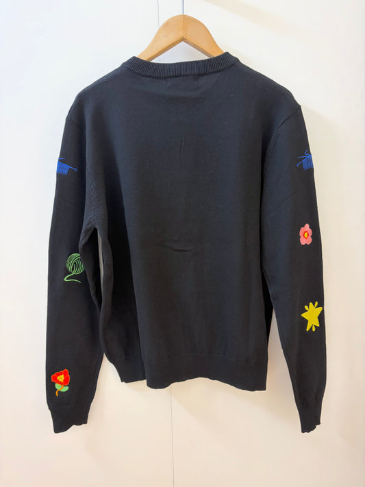 🆕モチーフ刺繍カーディガン〈ブラック〉