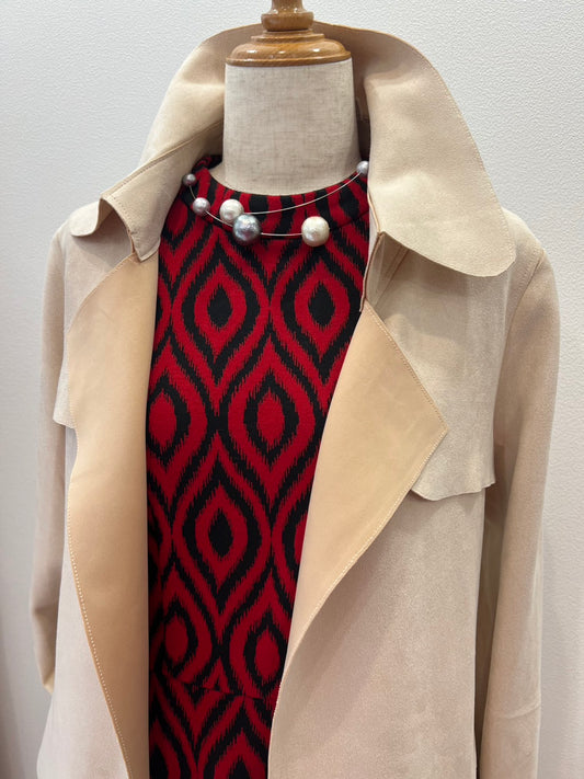 スエード調コート〈ベージュ〉