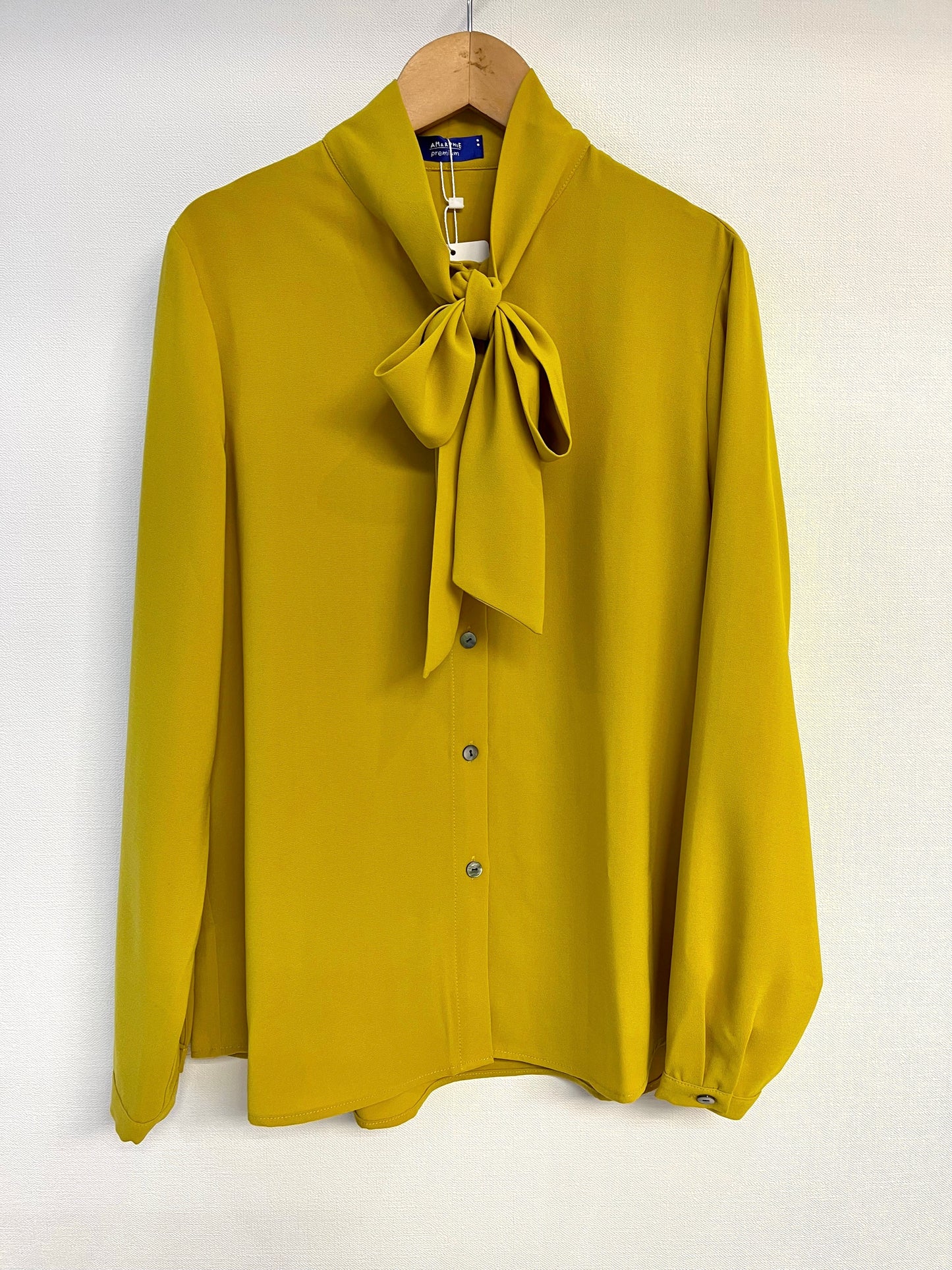 Plain Bowtie Blouse (Yellow)