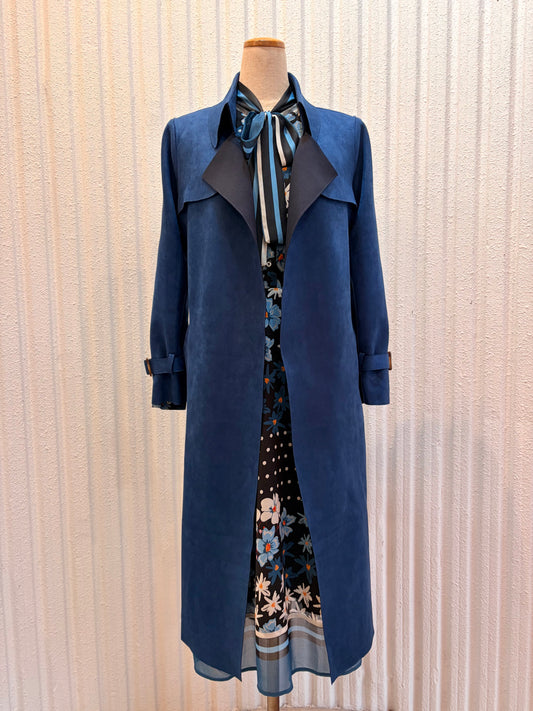 スエード調コート〈army blue〉