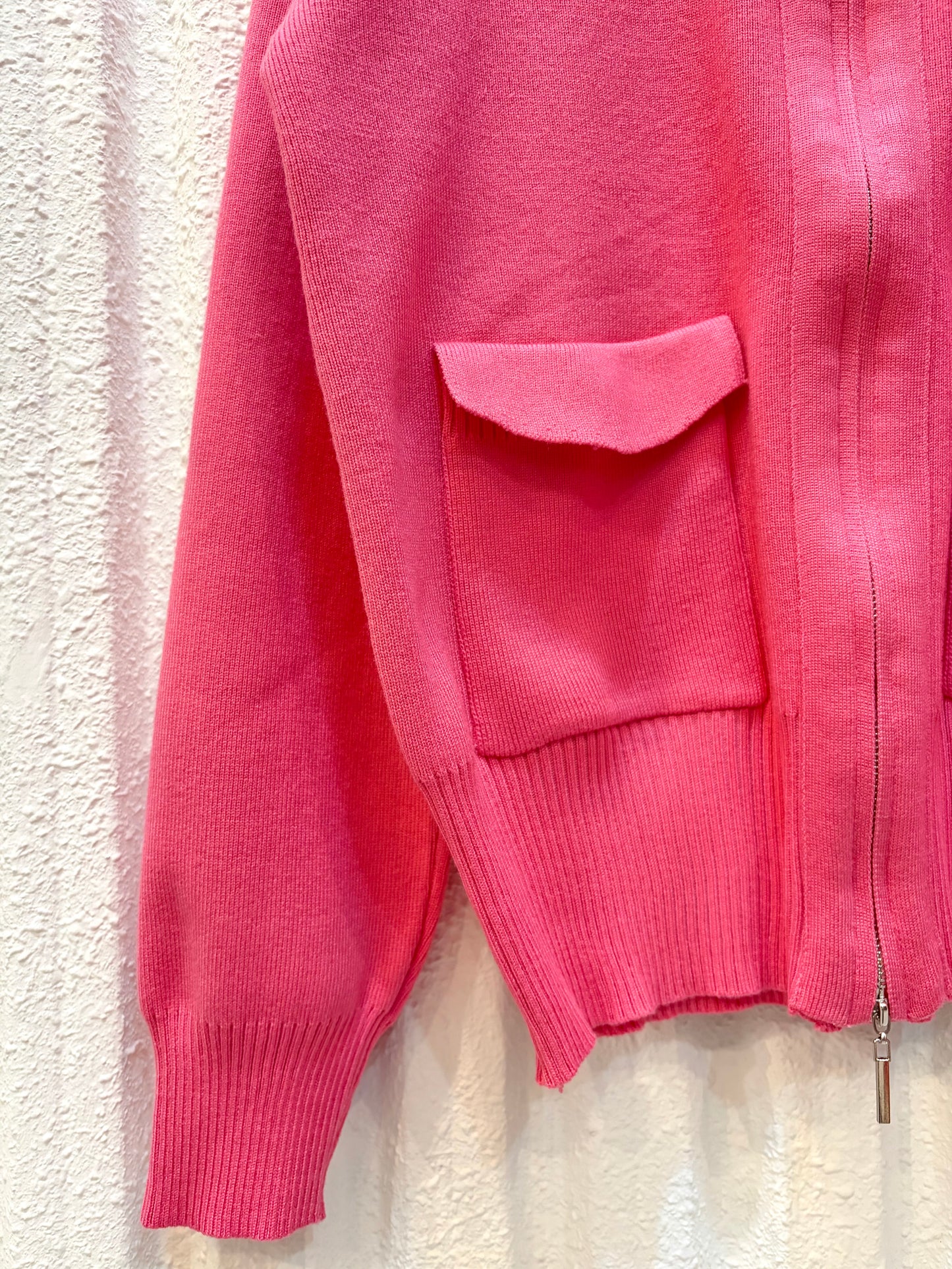 ジップアップニットトップス