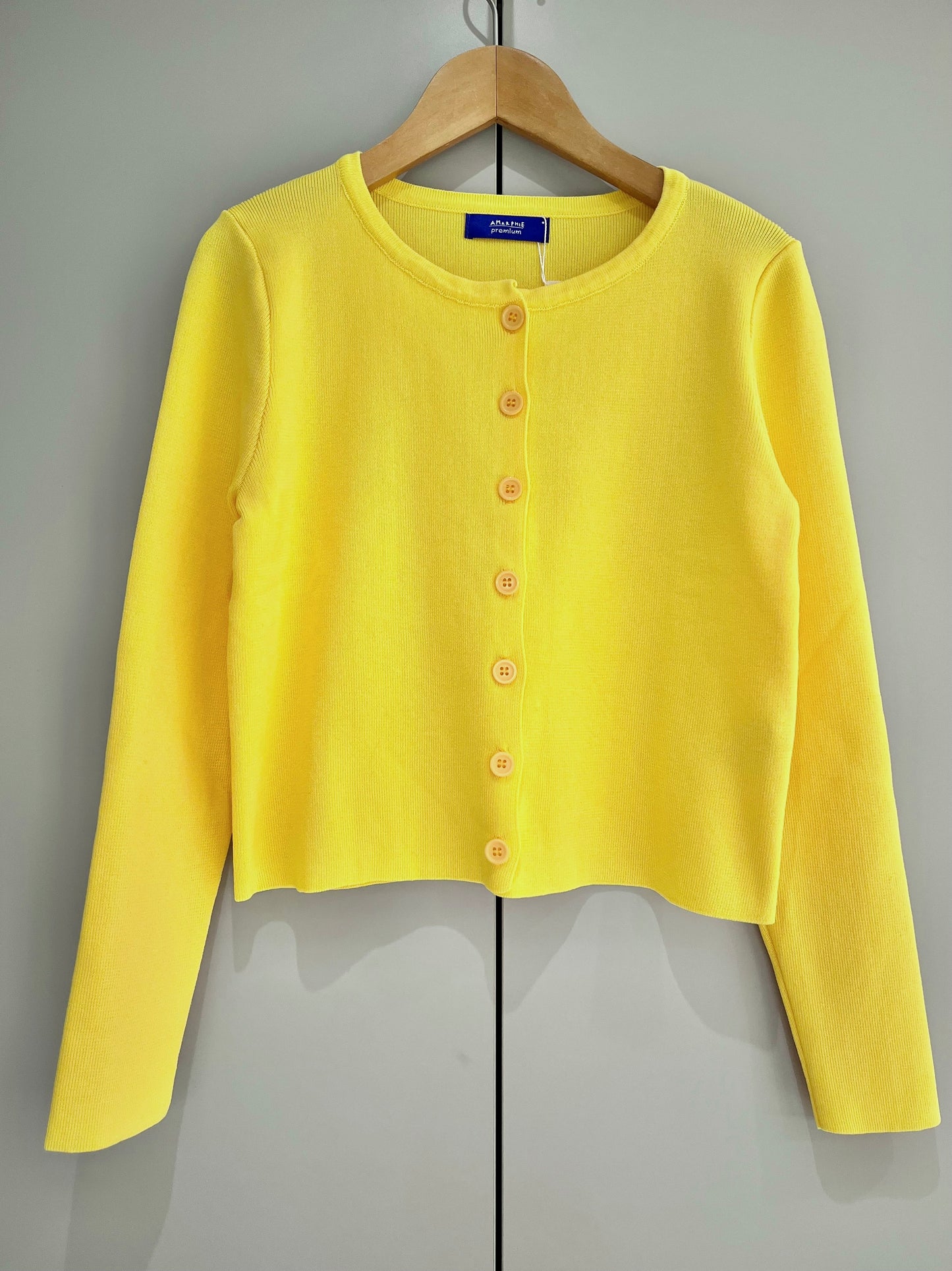 ショート丈カーディガン〈イエロー〉※11/17(月)出荷になります