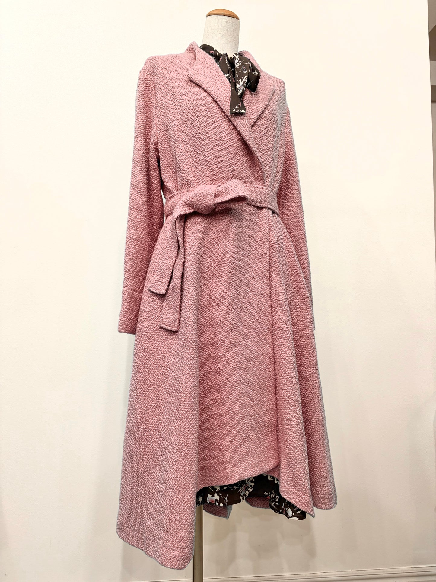 羊毛混纺不对称外套（粉色）