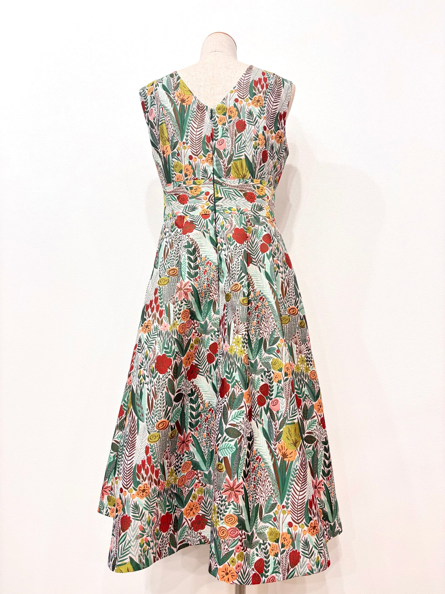 Floral print dress (green)