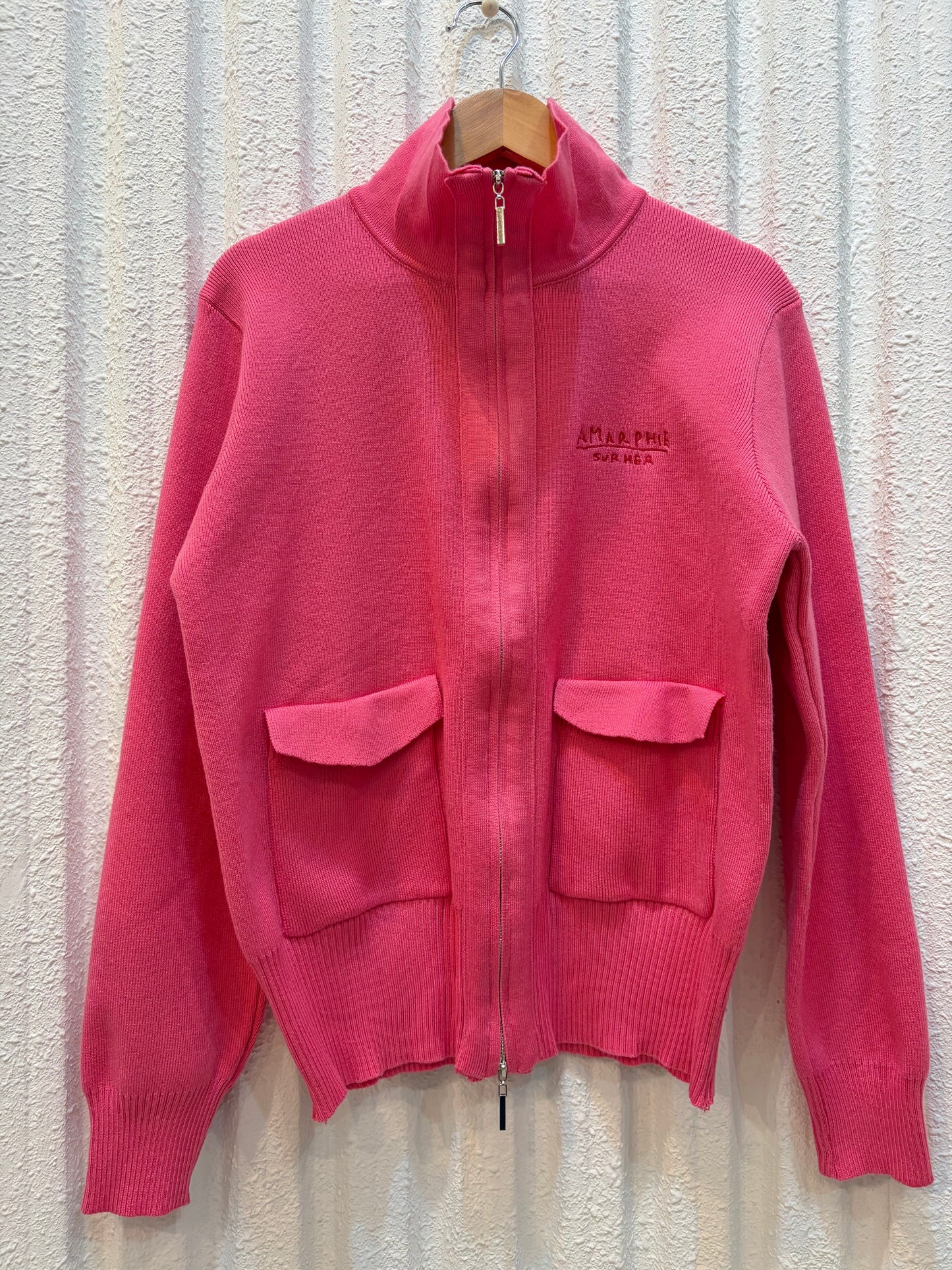 ジップアップニットトップス