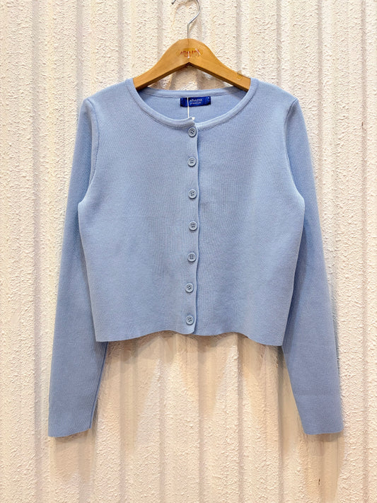 ショート丈カーディガン〈ライトブルー〉