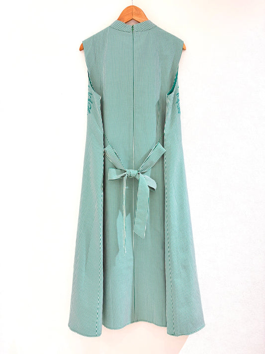 XL XXL ラスト1点 チェック刺繍ワンピース