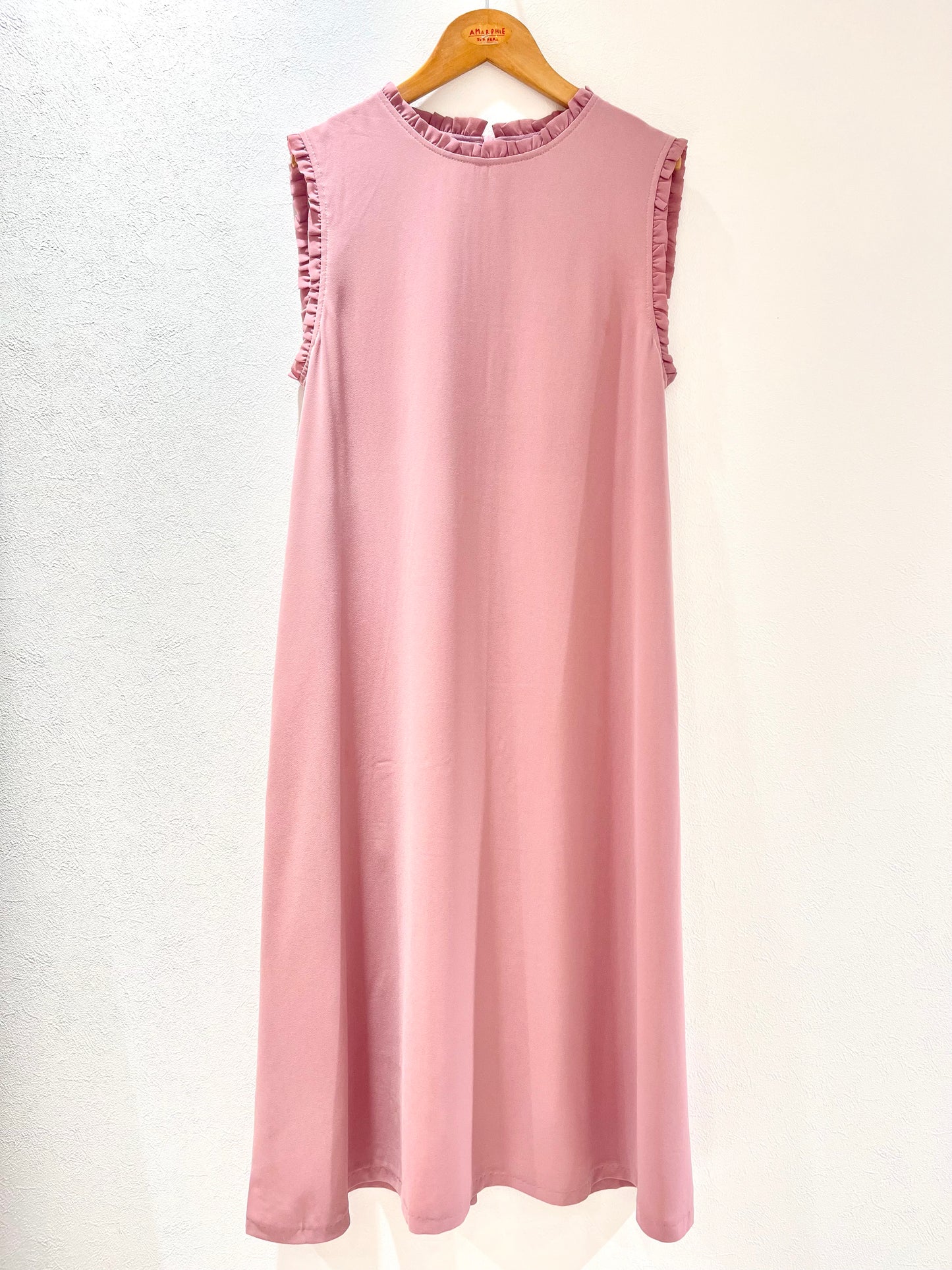 Frill Sleeveless Dress (Pink)