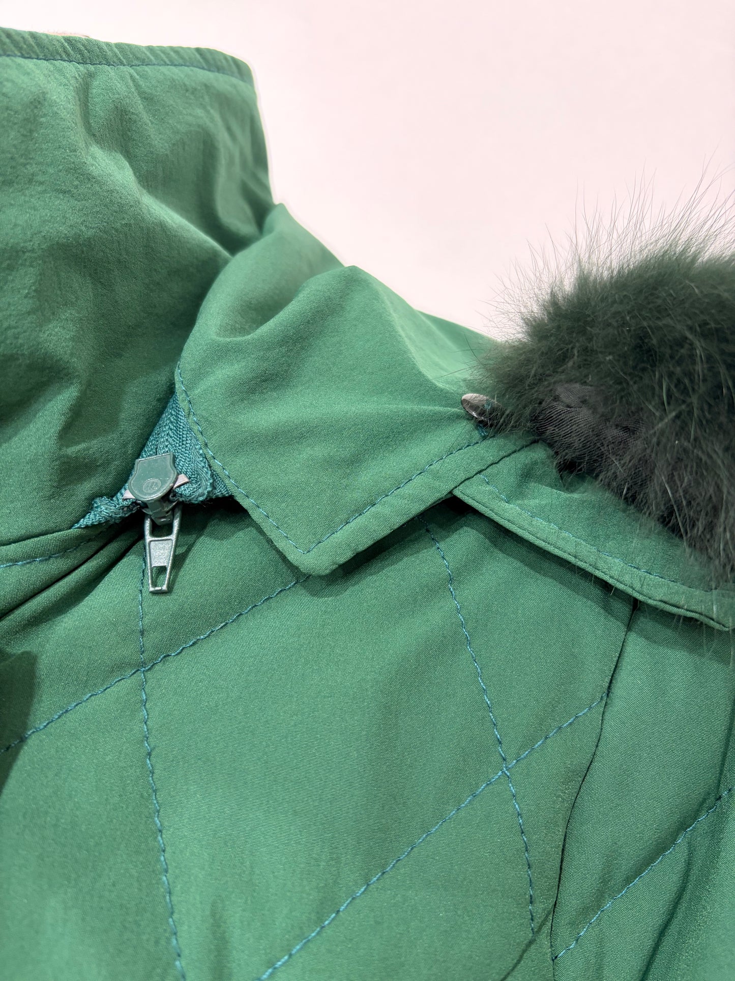 Fur down coat (green)