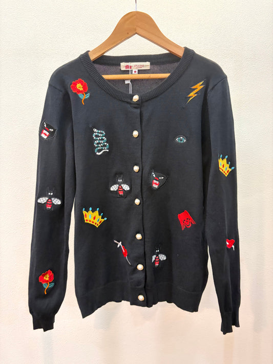 1点限定再入荷 刺繍モチーフカーディガン