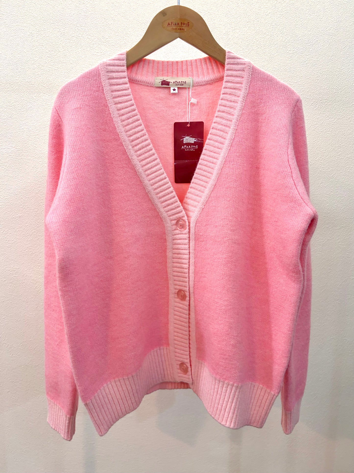 One-of-a-kind medium-sized pink cardigan
