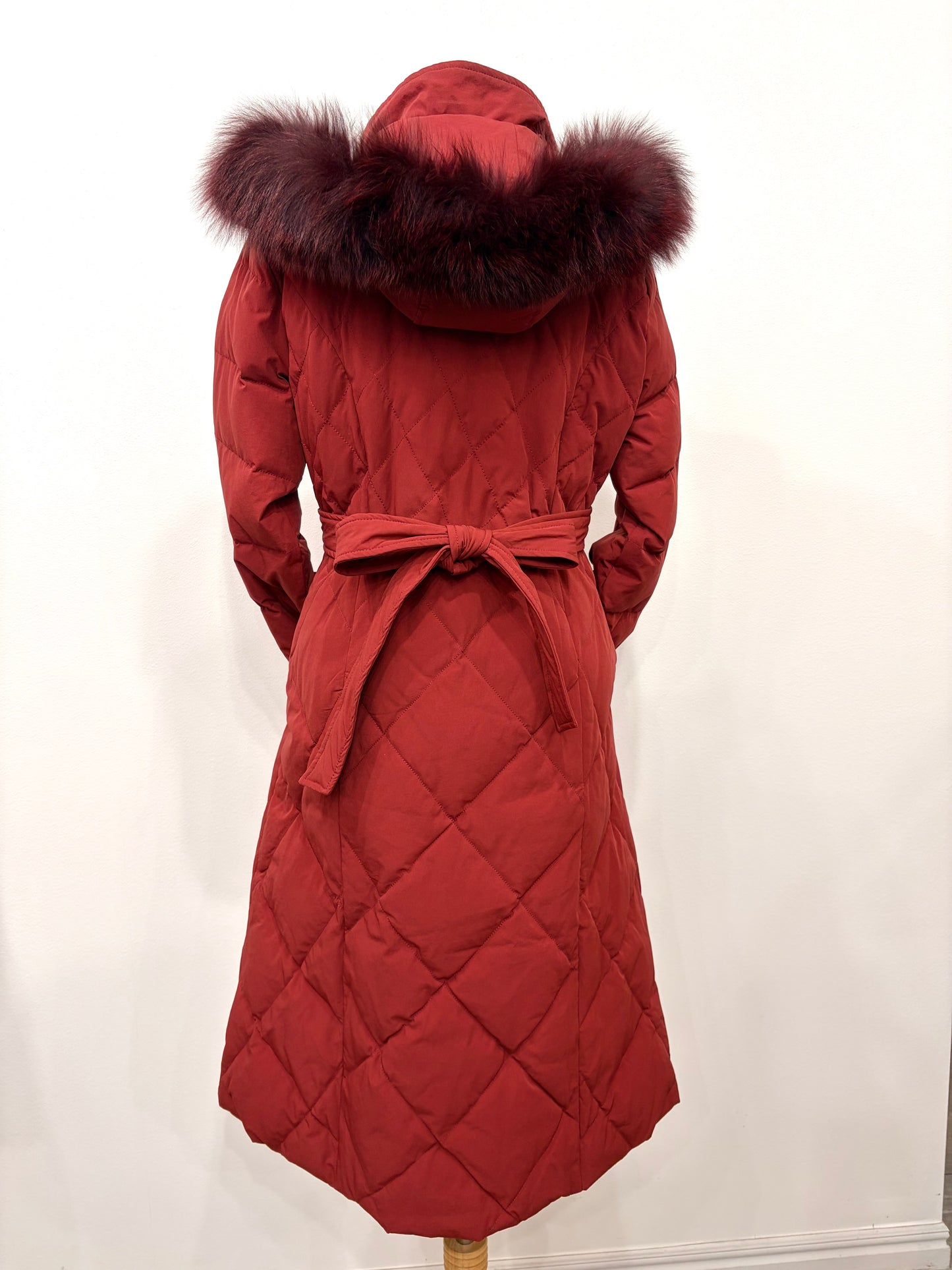 Fur down coat (red)