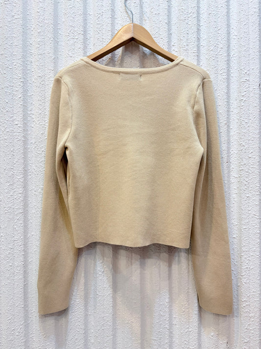 ショート丈カーディガン〈ベージュ〉