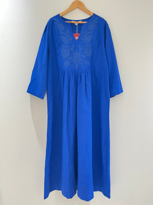 綿麻刺繍ワンピース