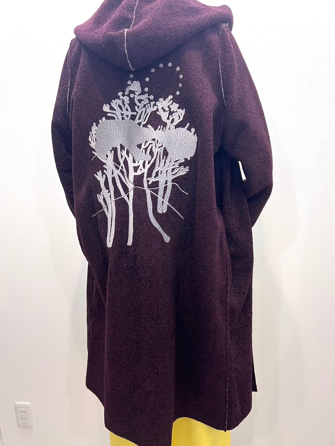 Wool Blend Coat (Wine)