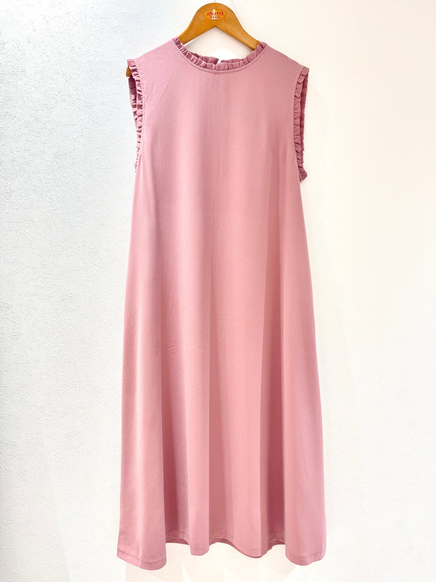 Frill Sleeveless Dress (Pink)