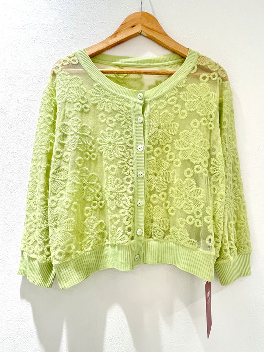 🆕刺繍カーディガン〈apple green〉