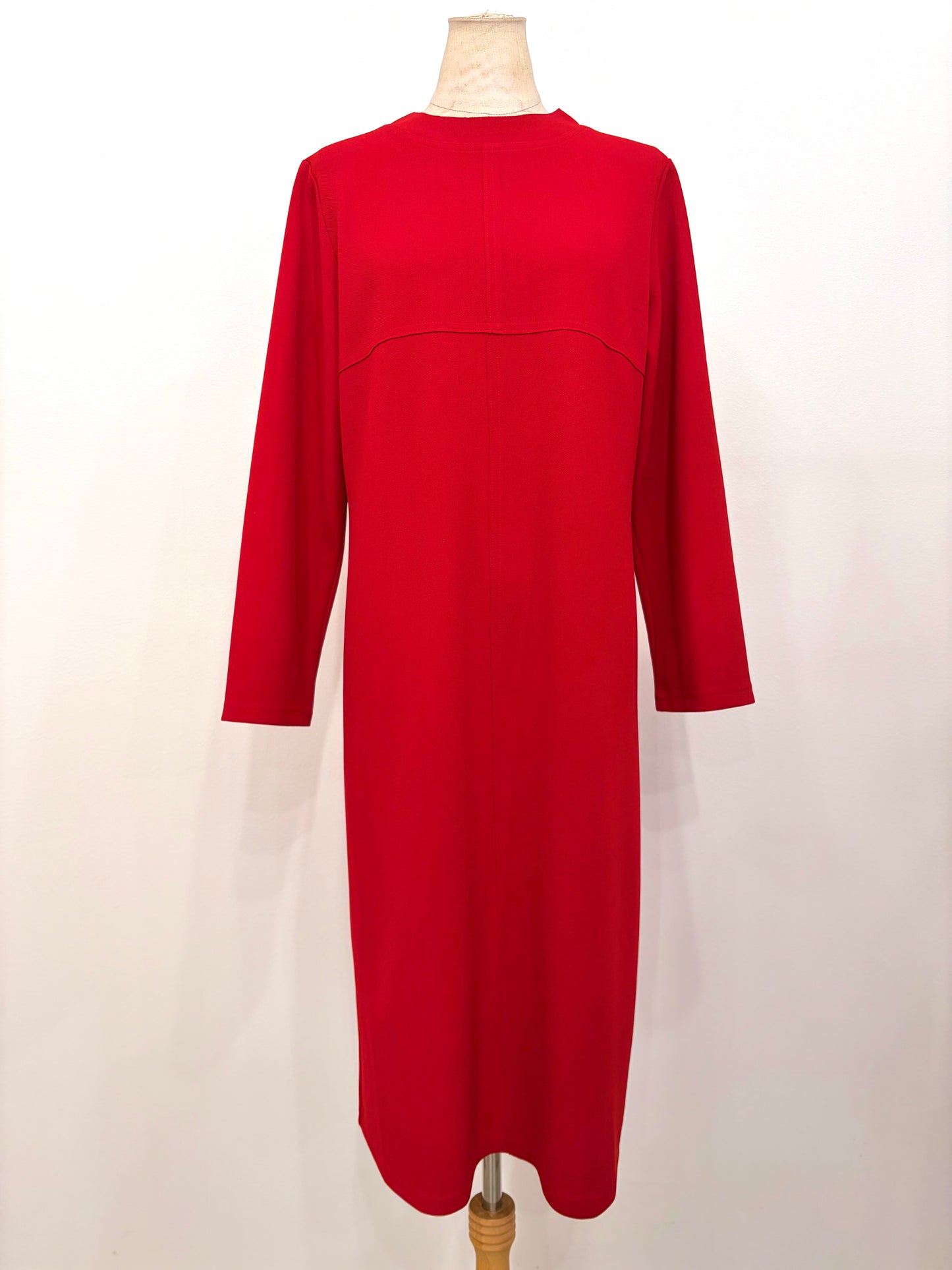 ジャージ素材ワンピース〈レッド〉