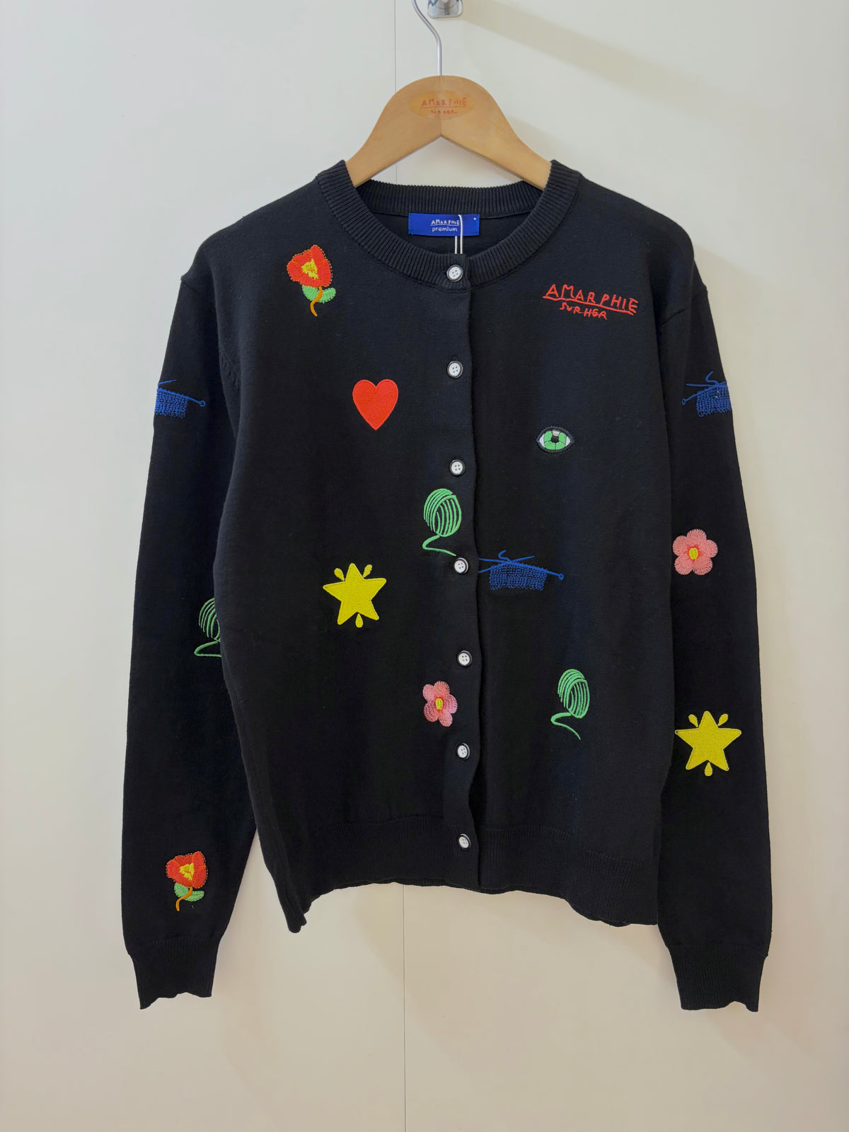 🆕モチーフ刺繍カーディガン〈ブラック〉
