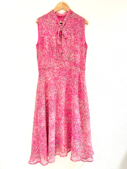 ラスト1点 Lサイズ ボウタイノースリーブワンピース