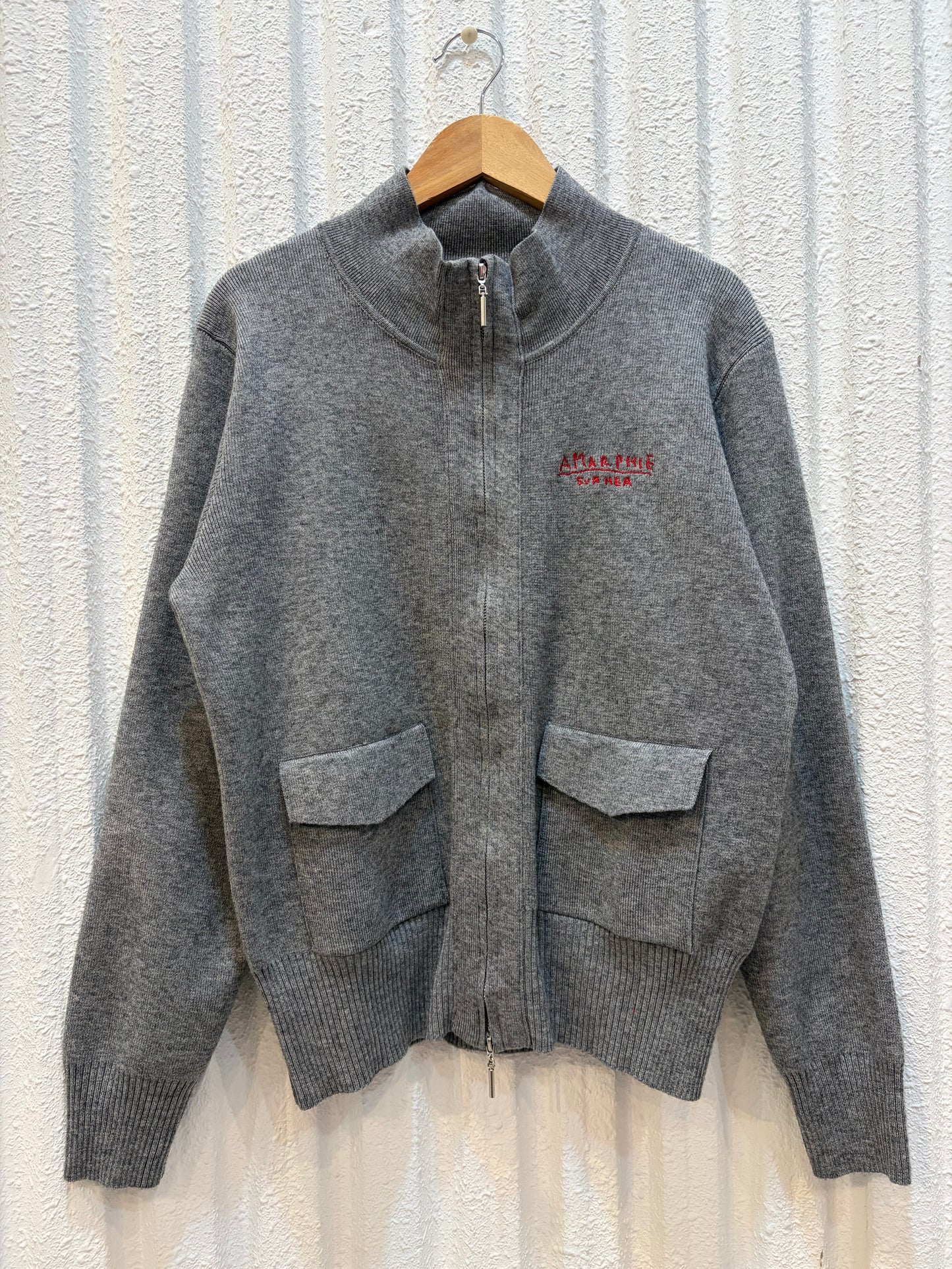 ジップアップニットトップス