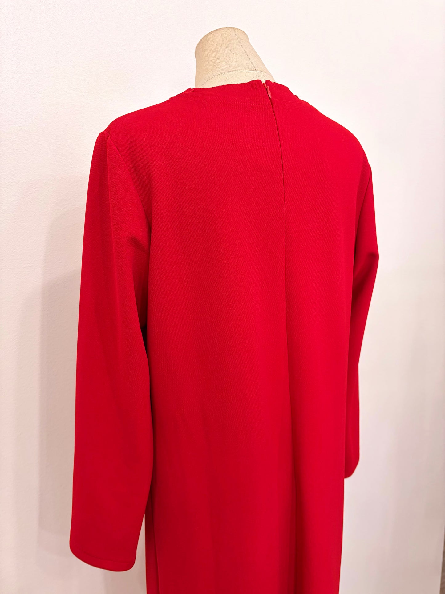 ジャージ素材ワンピース〈レッド〉