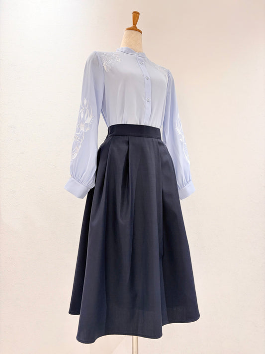 フレアースカート〈ネイビー〉