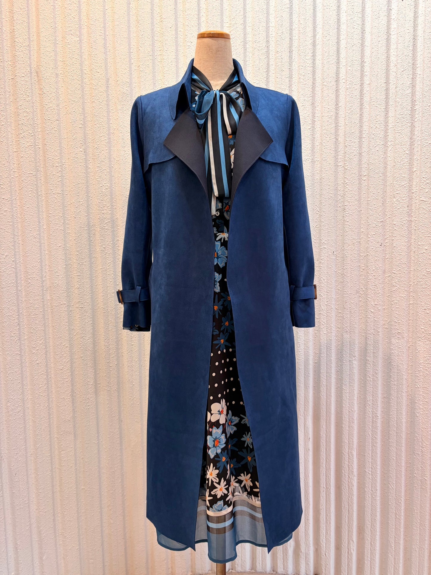 スエード調コート〈army blue〉