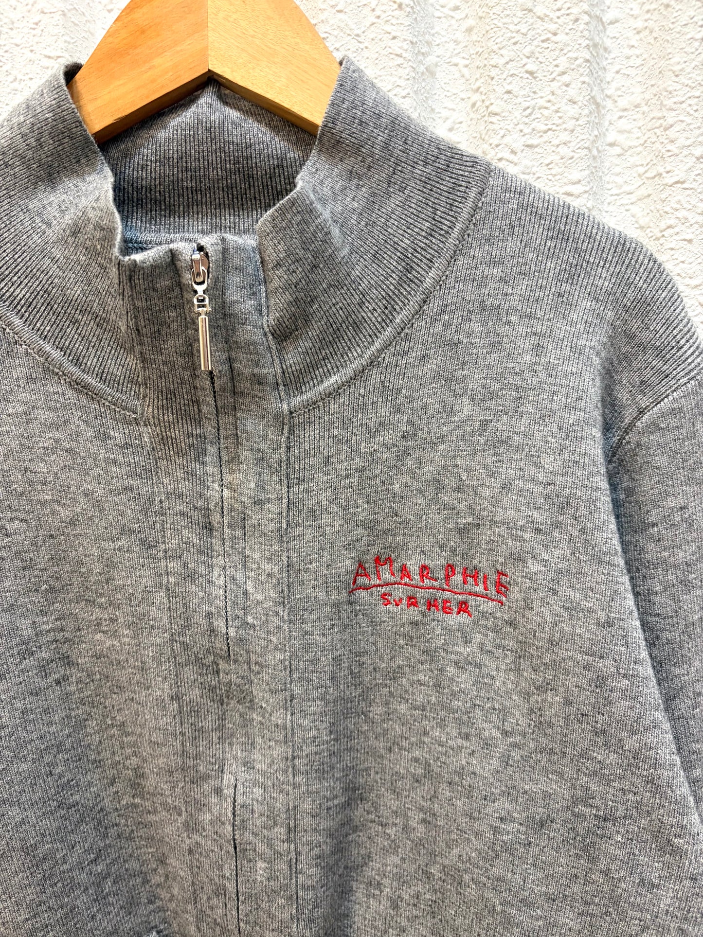 ジップアップニットトップス