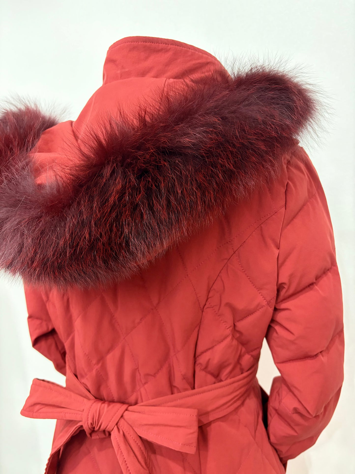Fur down coat (red)