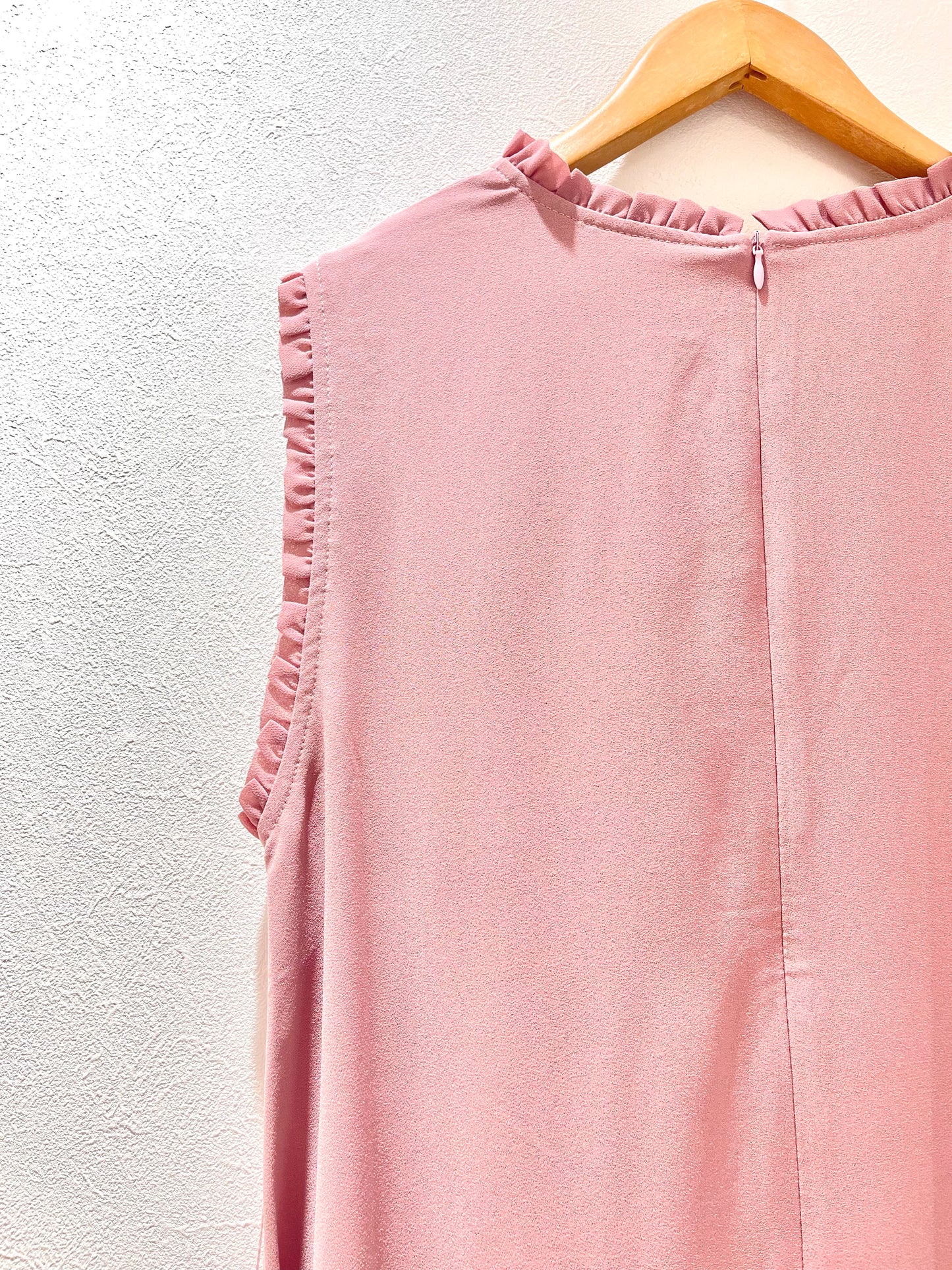 Frill Sleeveless Dress (Pink)