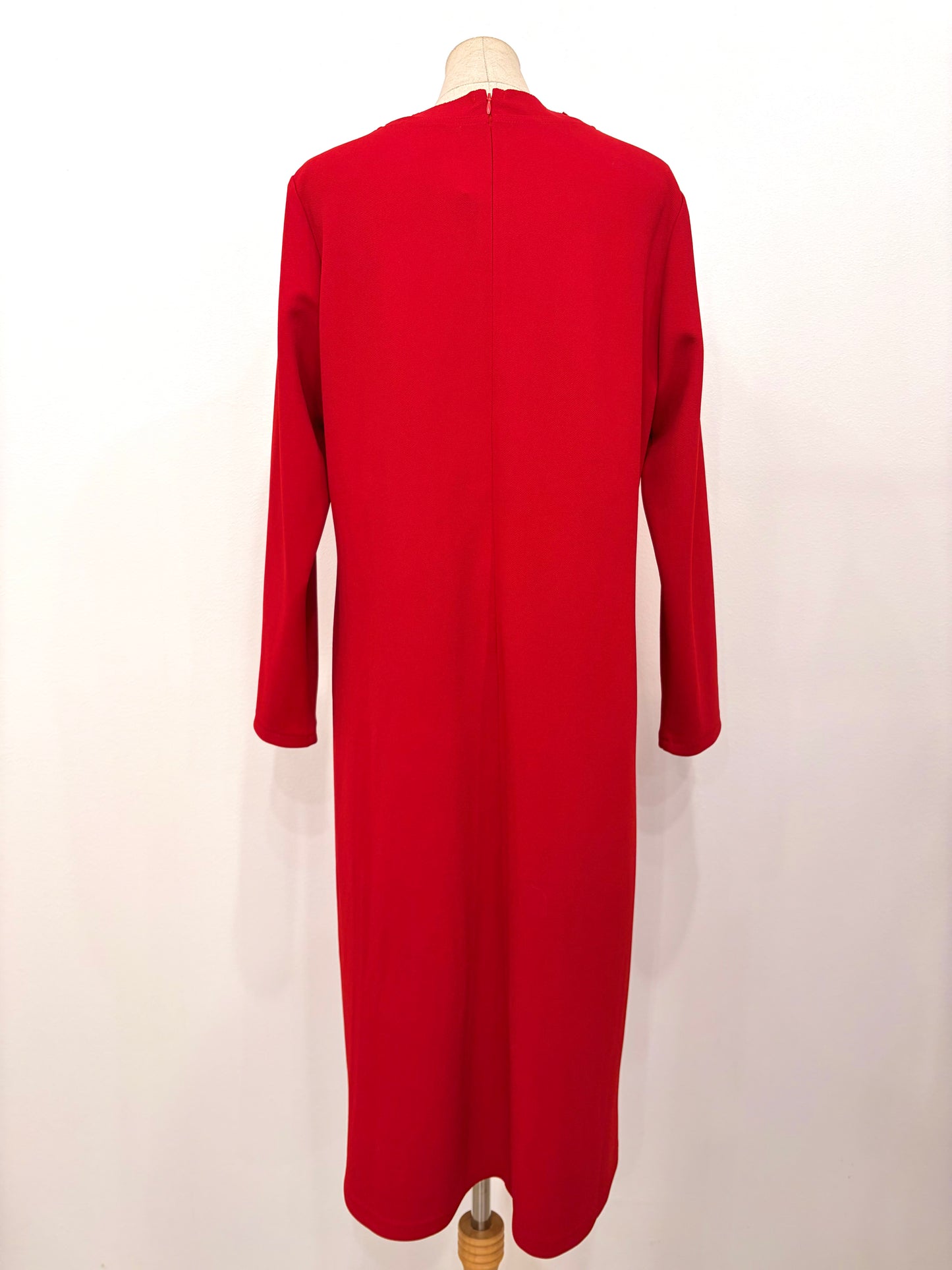 ジャージ素材ワンピース〈レッド〉