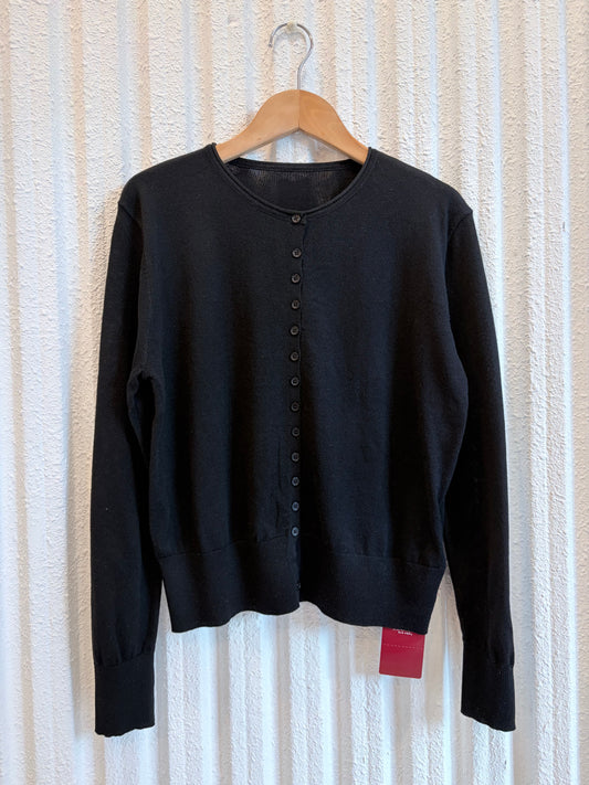 シルク混カーディガン〈ブラック〉