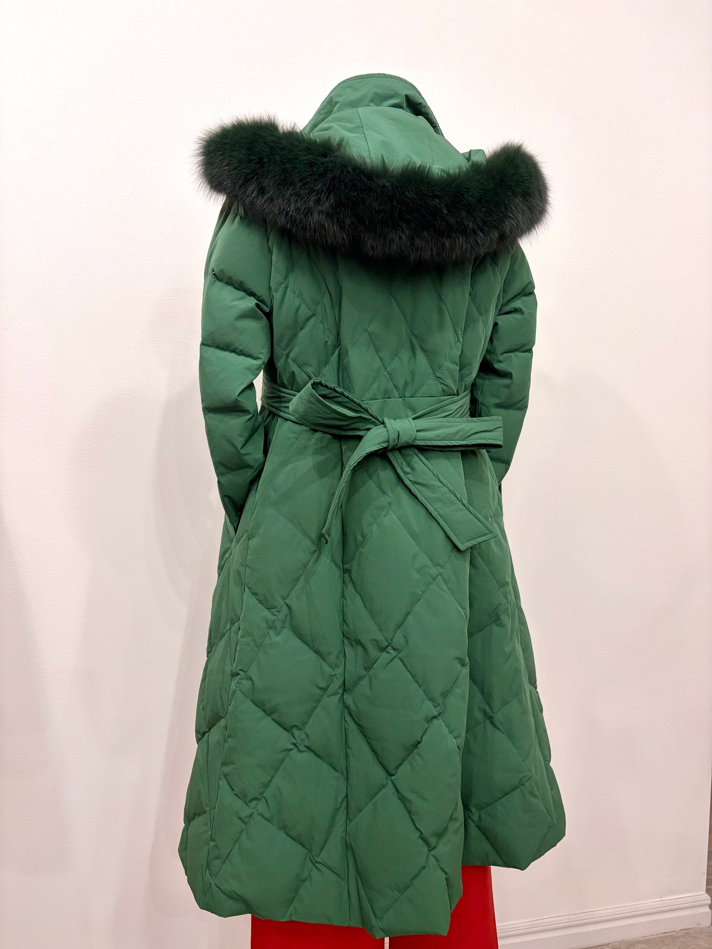 Fur down coat (green)