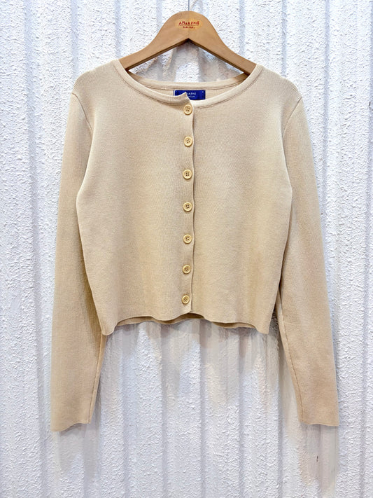 ショート丈カーディガン〈ベージュ〉