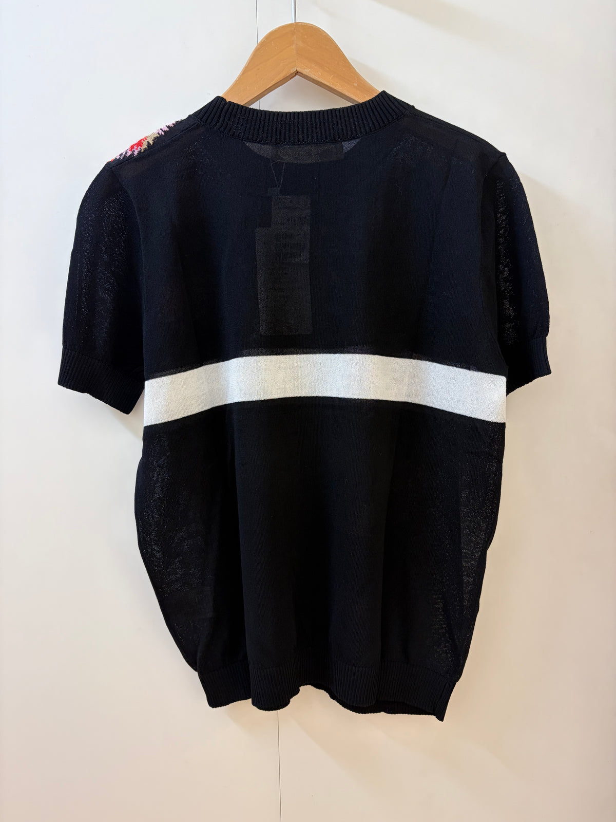 半袖刺繍ニットトップス