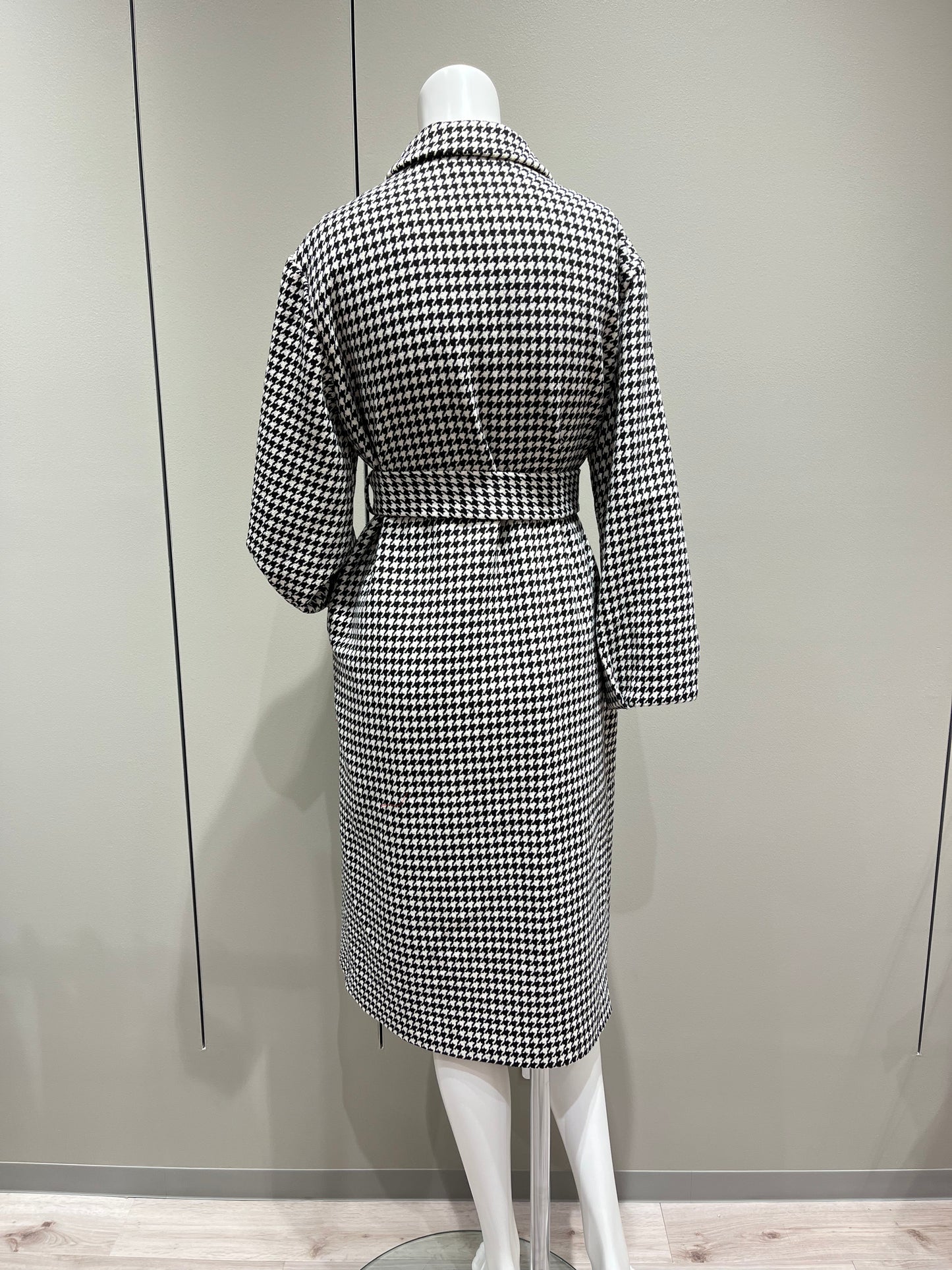 千鳥格子コート〈レッド〉